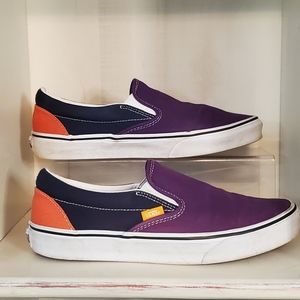 Vans Slip Ons Purple Orange Navy Womens 9.5